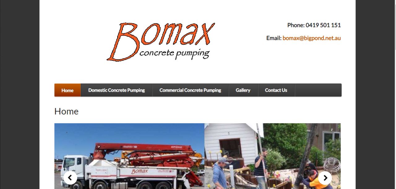 bomax concrete pumping companies melbourne, victoria