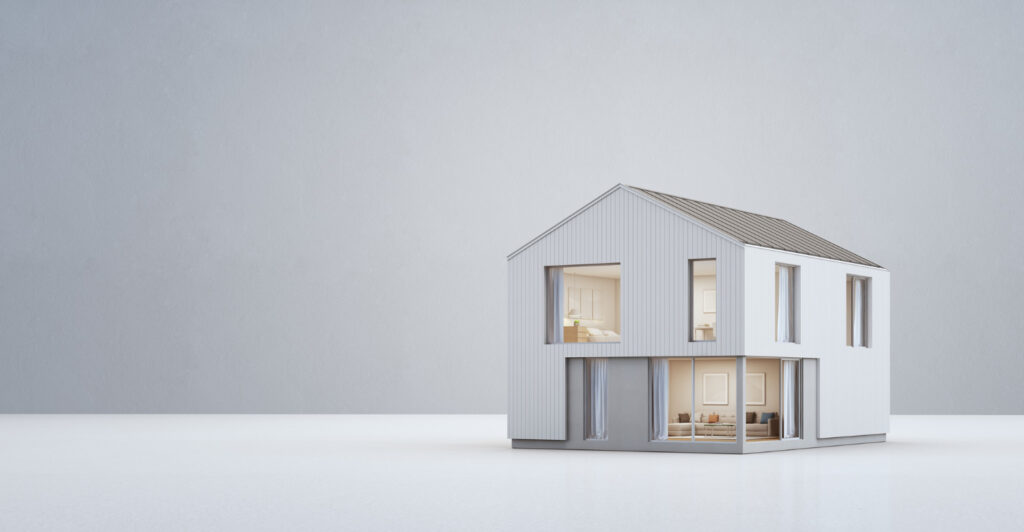 scandinavian house modern design with copy space